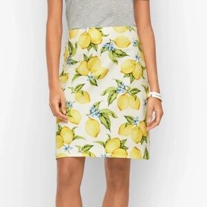 🔆 Talbots Lemon Blossom Canvas A-Line Skirt Size 2p